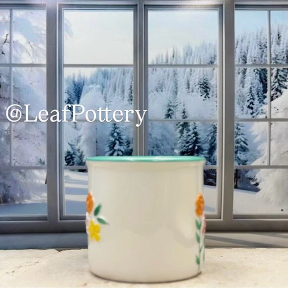 Happy Flowers Multi Colored Ceramic 18oz Camper Mug - Picture 3 of 9